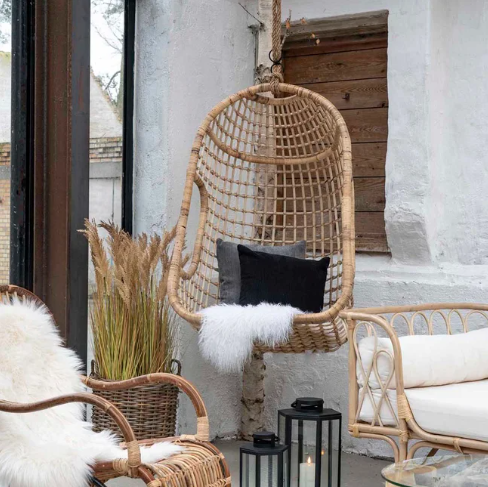 huśtawka wisząca w stylu boho